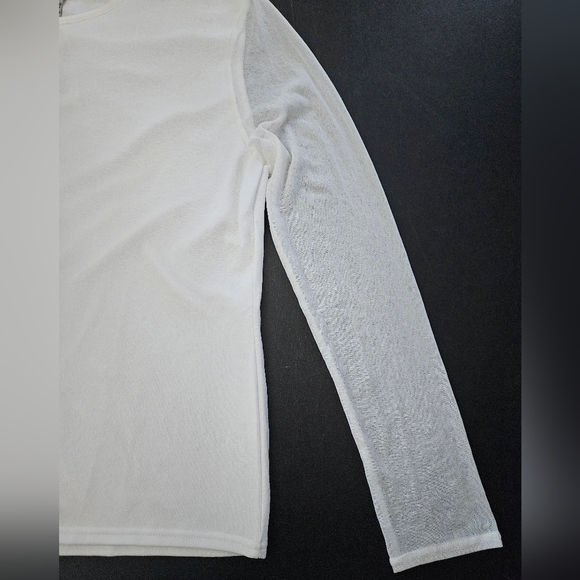 NWT - Imagio White Button Up Blouse w Sheer Sleeves - Size XL - Picture 4 of 9